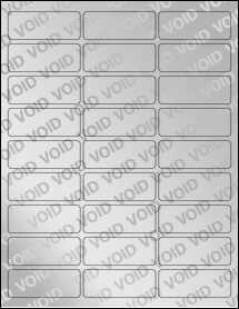 Sheet of 2.5935" x 1" Void Silver Polyester labels