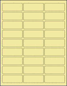 Sheet of 2.5935" x 1" Pastel Yellow labels