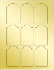 Sheet of 2" x 3.25" Gold Foil Inkjet labels