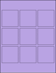 Sheet of 2.5" x 2.5" True Purple labels