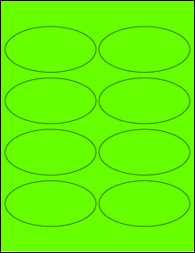 Sheet of 4" x 2" Fluorescent Green labels