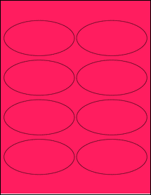 Sheet of 4" x 2" Fluorescent Pink labels