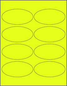 Sheet of 4" x 2" Fluorescent Yellow labels