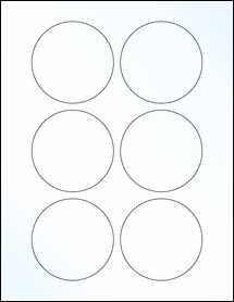Sheet of 3" Circle Clear Gloss Inkjet labels