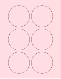 Sheet of 3" Circle Pastel Pink labels