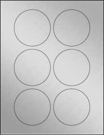 Sheet of 3" Circle Weatherproof Silver Polyester Laser labels