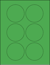 Sheet of 3" Circle True Green labels