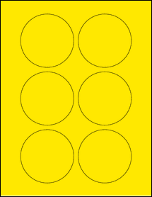 Sheet of 3" Circle True Yellow labels