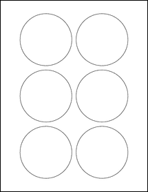 Sheet of 3" Circle Removable White Matte labels