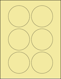 Sheet of 3" Circle Pastel Yellow labels