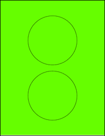 Sheet of 4" Circle Fluorescent Green labels