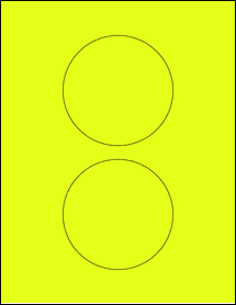 Sheet of 4" Circle Fluorescent Yellow labels