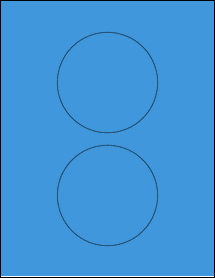 Sheet of 4" Circle True Blue labels