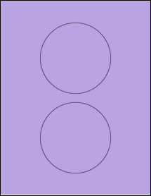 Sheet of 4" Circle True Purple labels