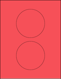 Sheet of 4" Circle True Red labels
