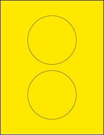 Sheet of 4" Circle True Yellow labels
