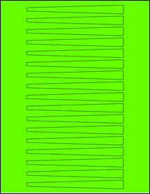 Sheet of 5.5321" x 0.5" Fluorescent Green labels