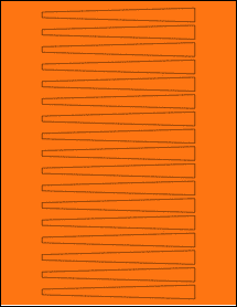 Sheet of 5.5321" x 0.5" Fluorescent Orange labels