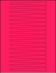 Sheet of 5.5321" x 0.5" Fluorescent Pink labels