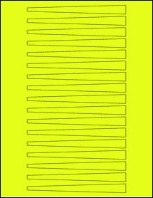 Sheet of 5.5321" x 0.5" Fluorescent Yellow labels