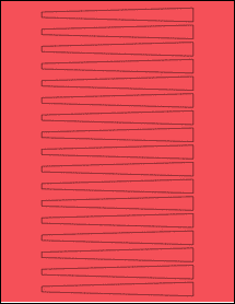 Sheet of 5.5321" x 0.5" True Red labels