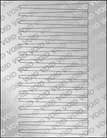 Sheet of 5.5321" x 0.5" Void Silver Polyester labels