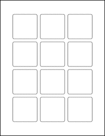 Sheet of 2" x 2"  labels