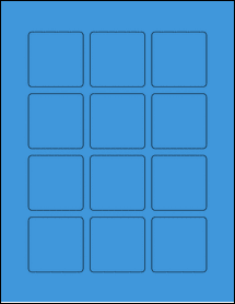 Sheet of 2" x 2" True Blue labels