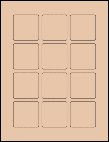 Sheet of 2" x 2" Light Tan labels