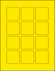 Sheet of 2" x 2" True Yellow labels