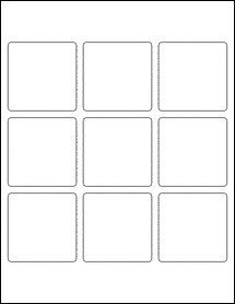 Sheet of 2.5" x 2.5"  labels