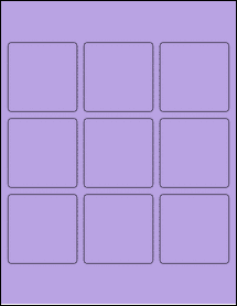 Sheet of 2.5" x 2.5" True Purple labels