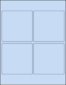 Sheet of 4" x 4" Pastel Blue labels