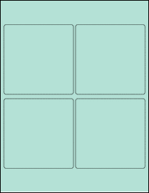 Sheet of 4" x 4" Pastel Green labels