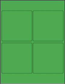Sheet of 4" x 4" True Green labels