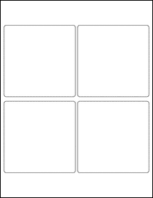 Sheet of 4" x 4" Standard White Matte labels