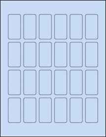 Sheet of 1" x 2" Pastel Blue labels