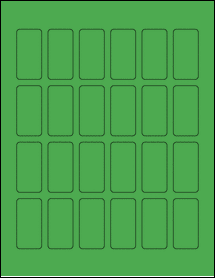 Sheet of 1" x 2" True Green labels