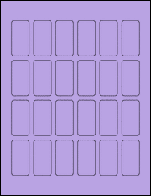 Sheet of 1" x 2" True Purple labels