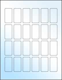 Sheet of 1" x 2" White Gloss Laser labels