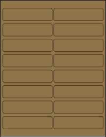 Sheet of 4" x 1" Brown Kraft labels