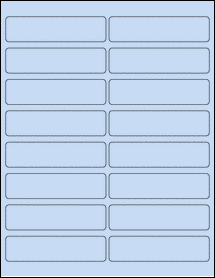 Sheet of 4" x 1" Pastel Blue labels