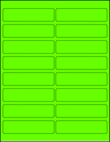 Sheet of 4" x 1" Fluorescent Green labels