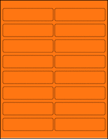 Sheet of 4" x 1" Fluorescent Orange labels