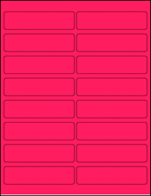 Sheet of 4" x 1" Fluorescent Pink labels