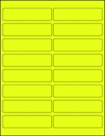 Sheet of 4" x 1" Fluorescent Yellow labels