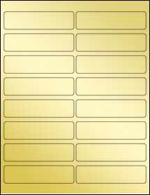 Sheet of 4" x 1" Gold Foil Inkjet labels