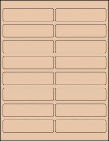 Sheet of 4" x 1" Light Tan labels