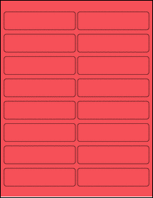 Sheet of 4" x 1" True Red labels