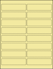 Sheet of 4" x 1" Pastel Yellow labels